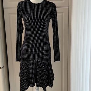 Michael Kors Navy White Polka Dot Sheath Dress xs